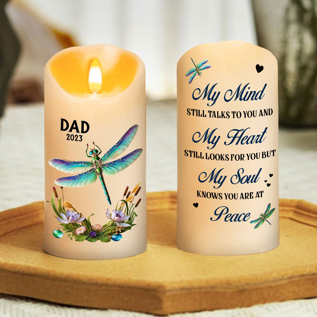 My Mind My Heart My Soul Dragonfly - Personalized LED Candle