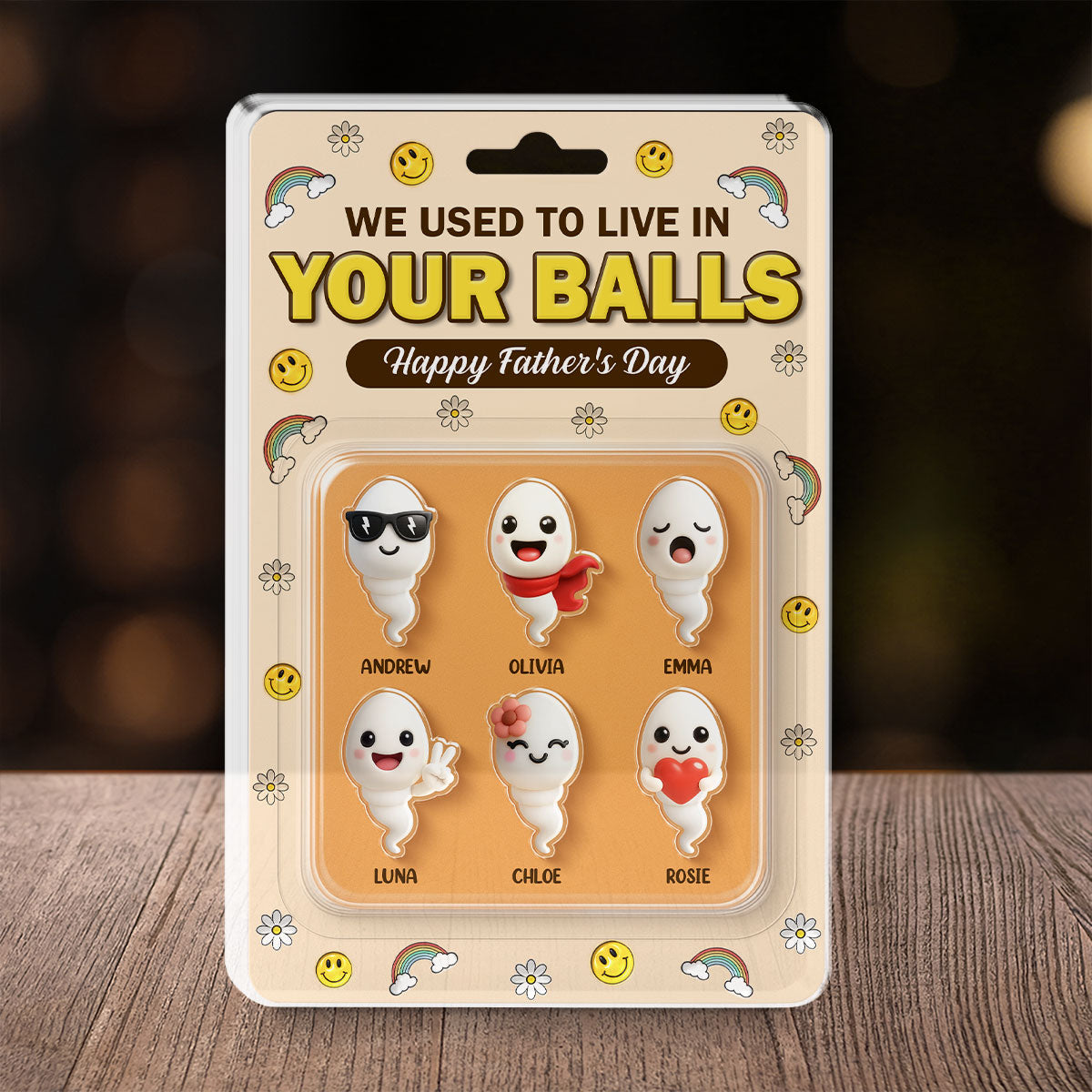 Custom Father's Day Decor, Gift for Dad & Grandpa • We Used To Lived In Your Balls - Personalized Acrylic Plaque