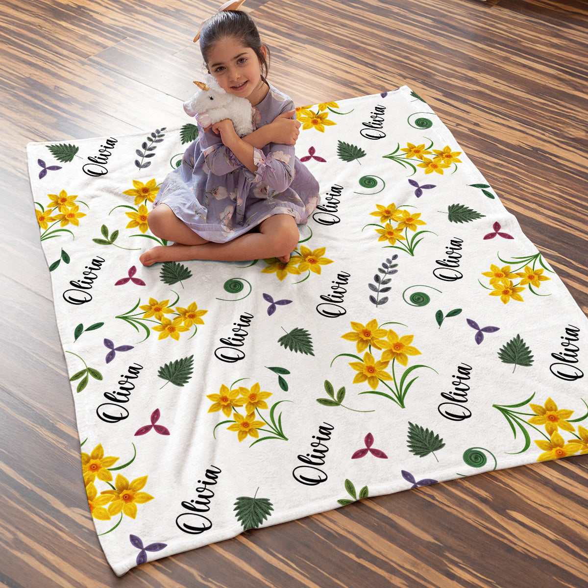 Wildflower Love - Personalized Fleece Blanket