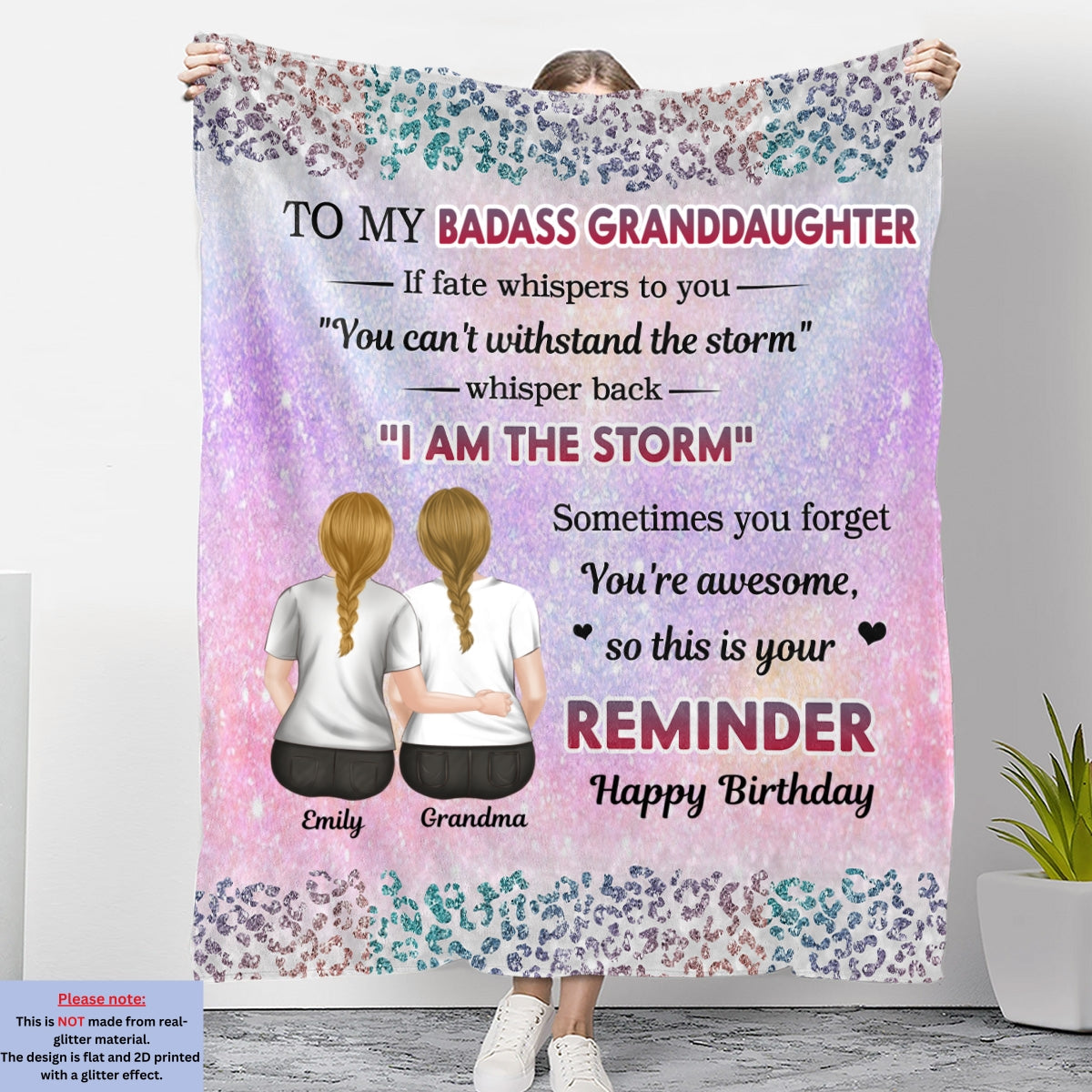 From Mom To Badass Daughter - Personalized Fleece Blanket