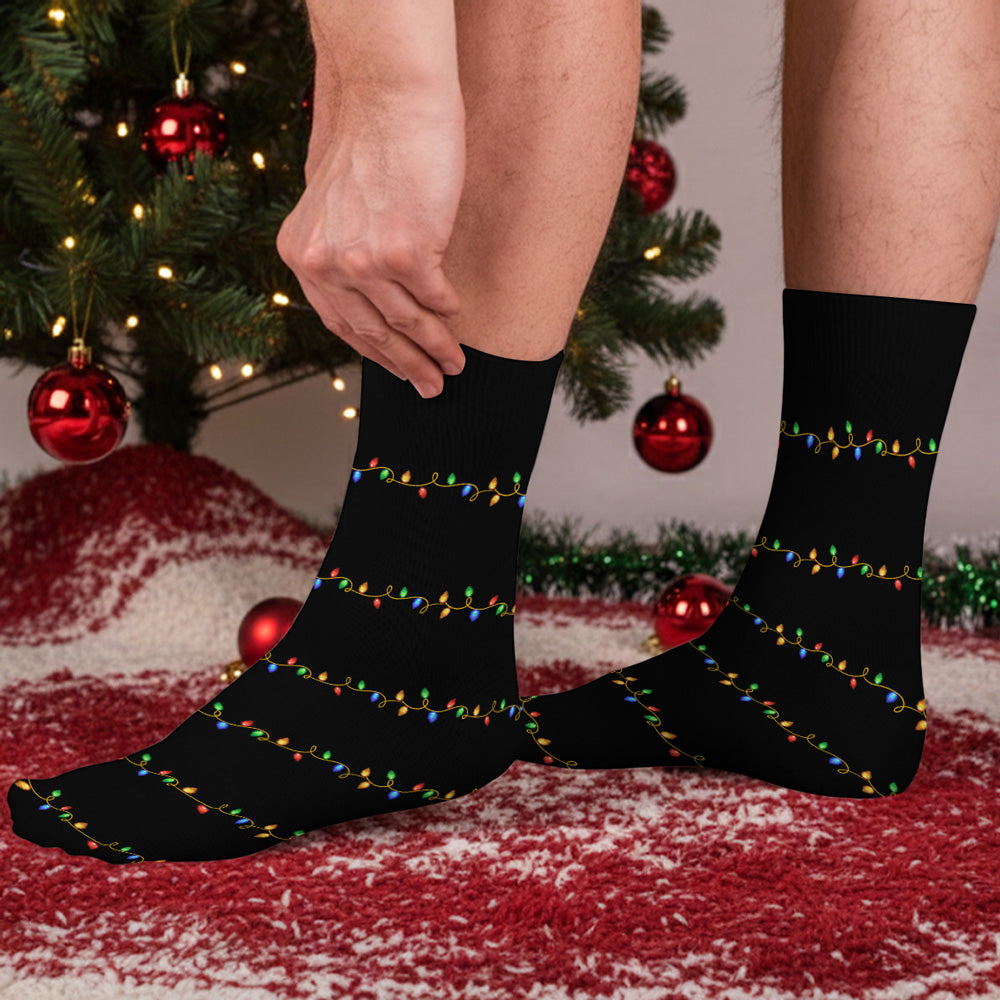 Custom Christmas Footwear, Birthday Gift For Son, Daughter • Watching Movies - Personalized Crew Socks
