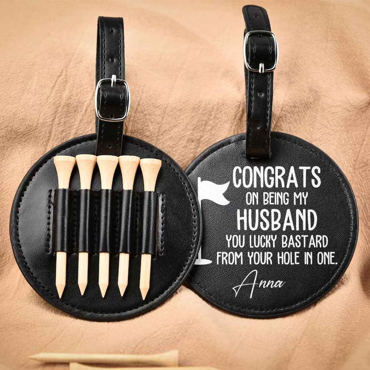 Congrats On Being My Husband - Personalized Golf Tee Bag