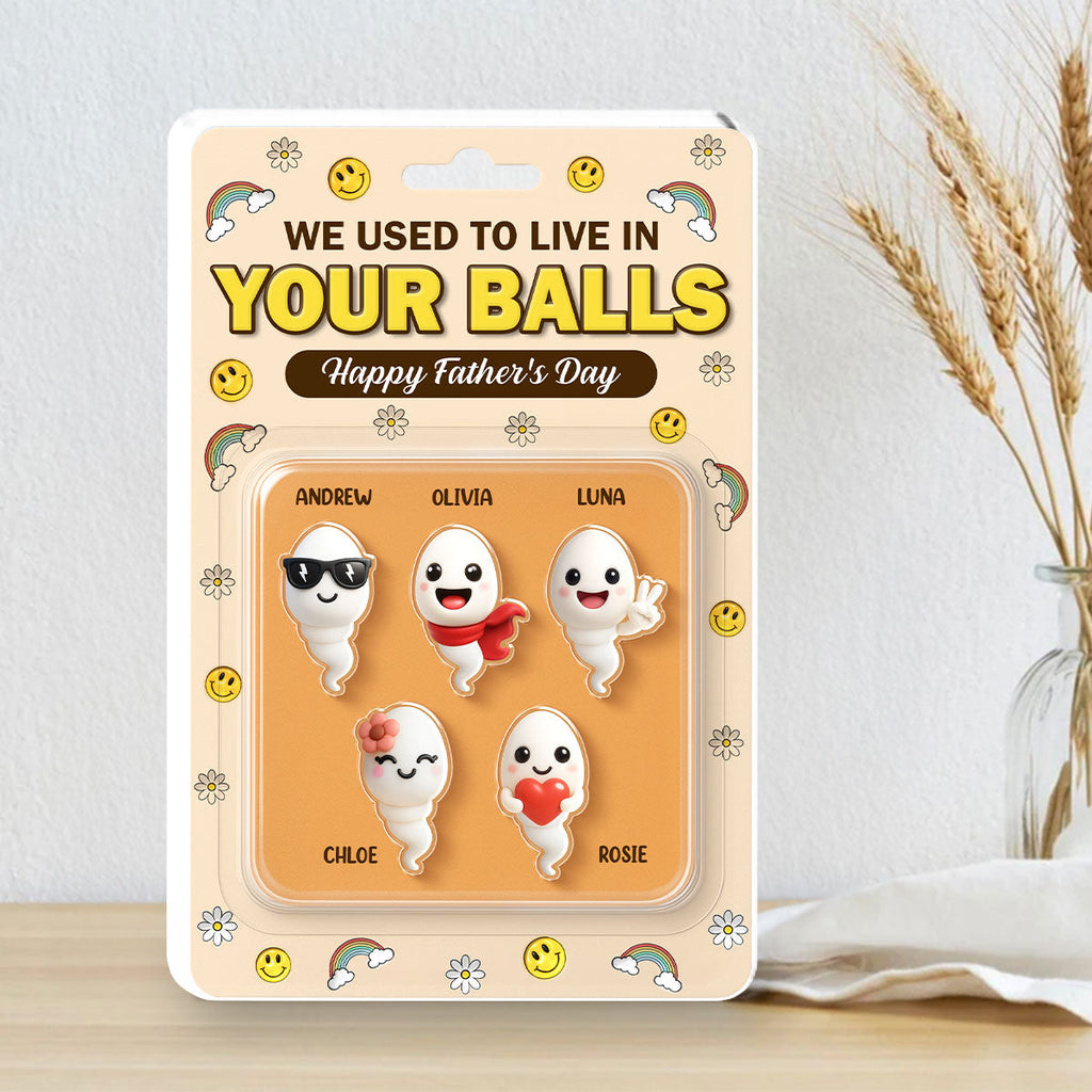 Custom Father's Day Decor, Gift for Dad & Grandpa • We Used To Lived In Your Balls - Personalized Acrylic Plaque