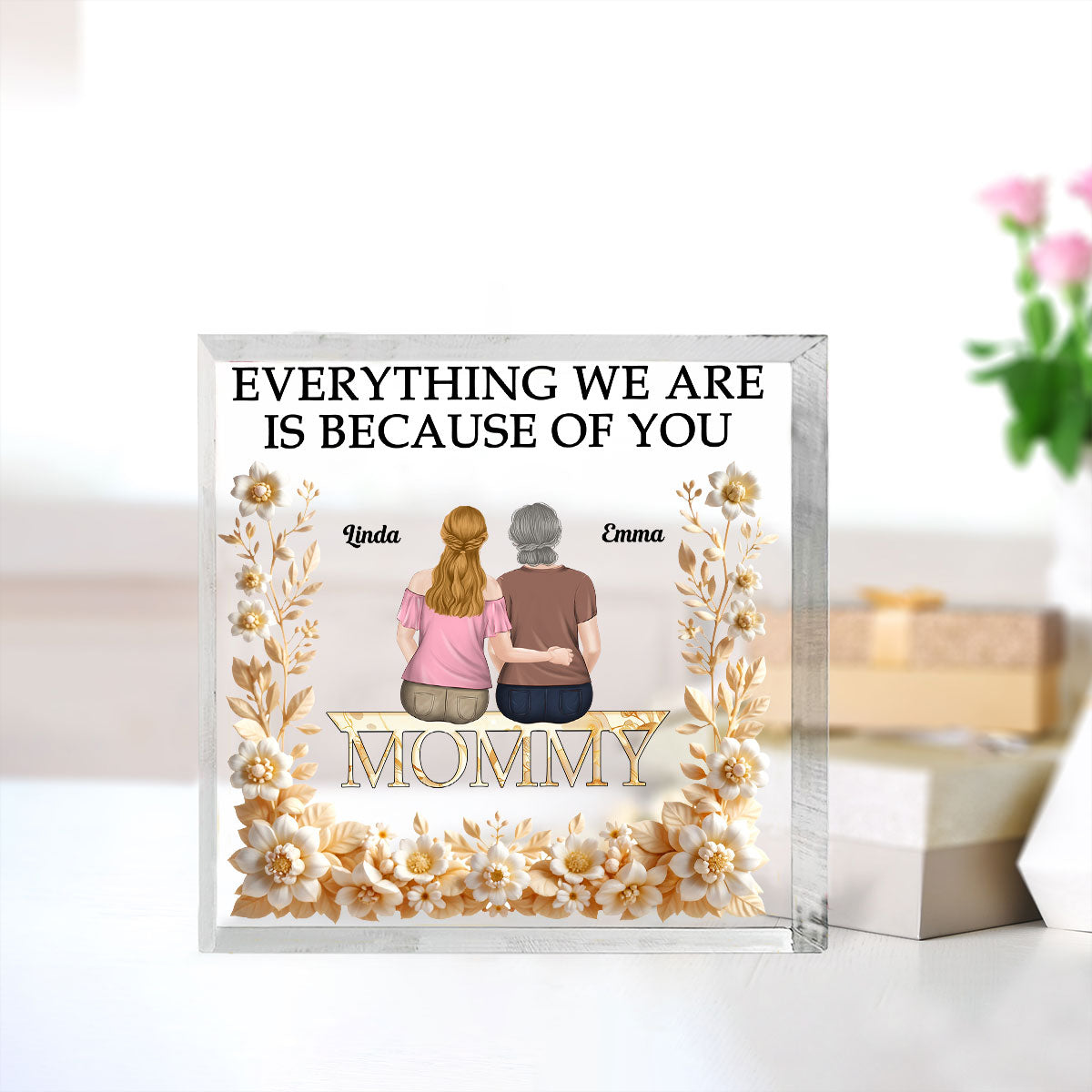 Custom Mother's Day Decor, Gift for Mom & Grandma • Everything We Are - Personalized Acrylic Plaque