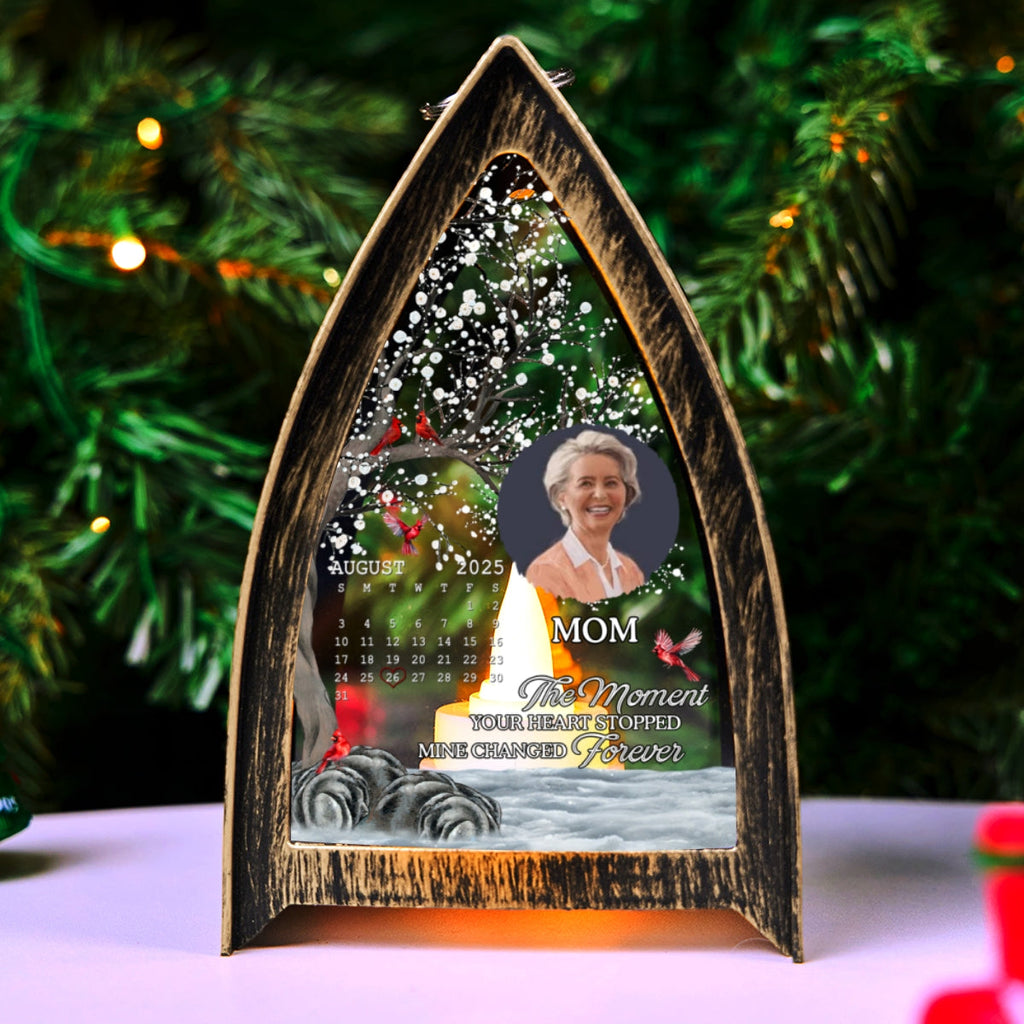 Custom Memorial Christmas Table Light, Remembrance Gift • My Heart Changed Forever - Personalized Table Lantern
