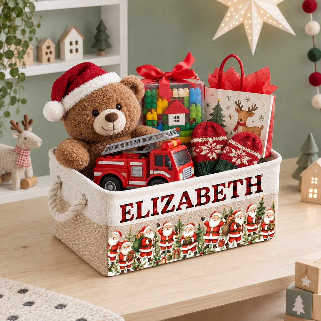 Santa Gift Basket - Personalized Storage Basket