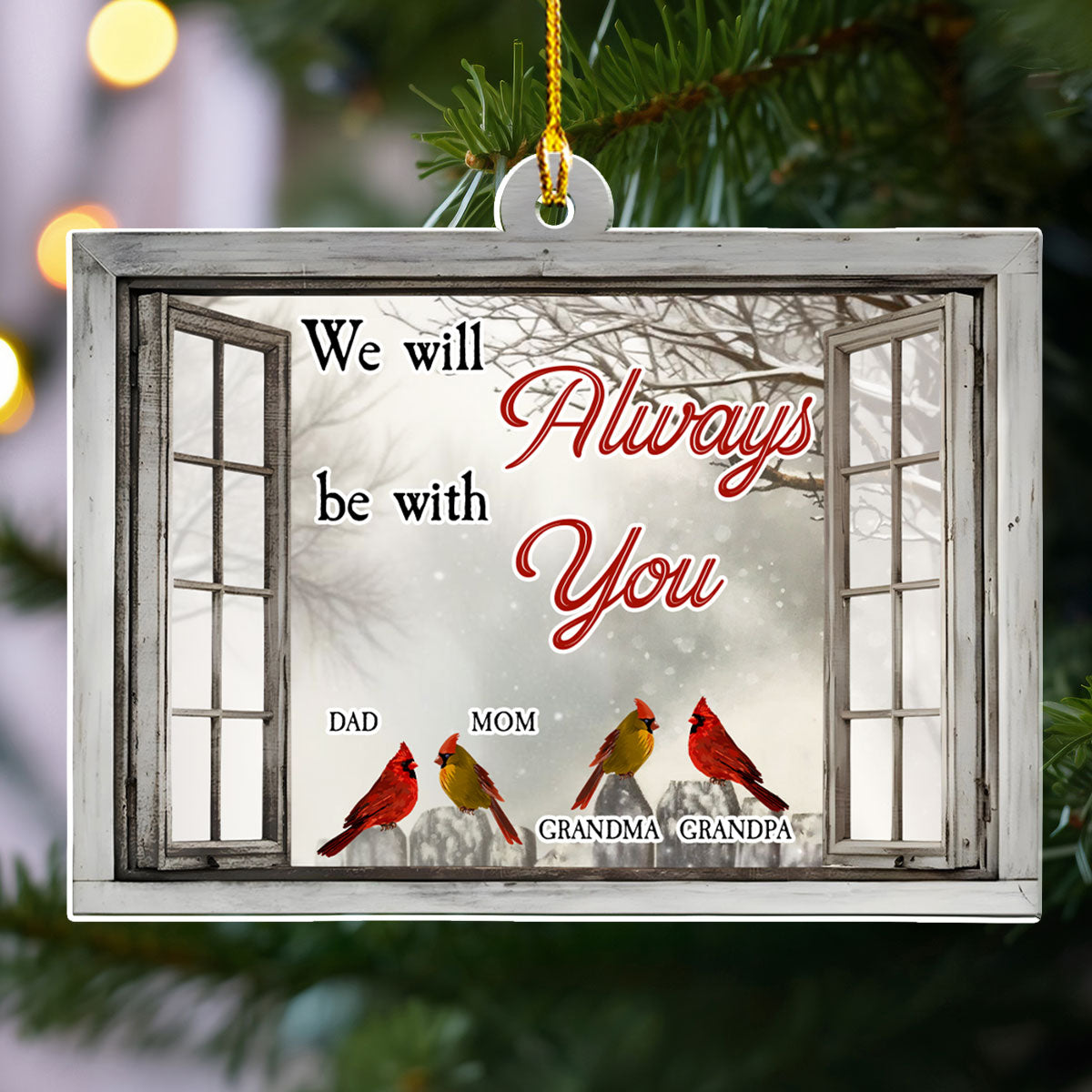 Custom Memorial Christmas Ornament, Sympathy Keepsake •  Beautiful Cardinal - Personalized Acrylic Ornament