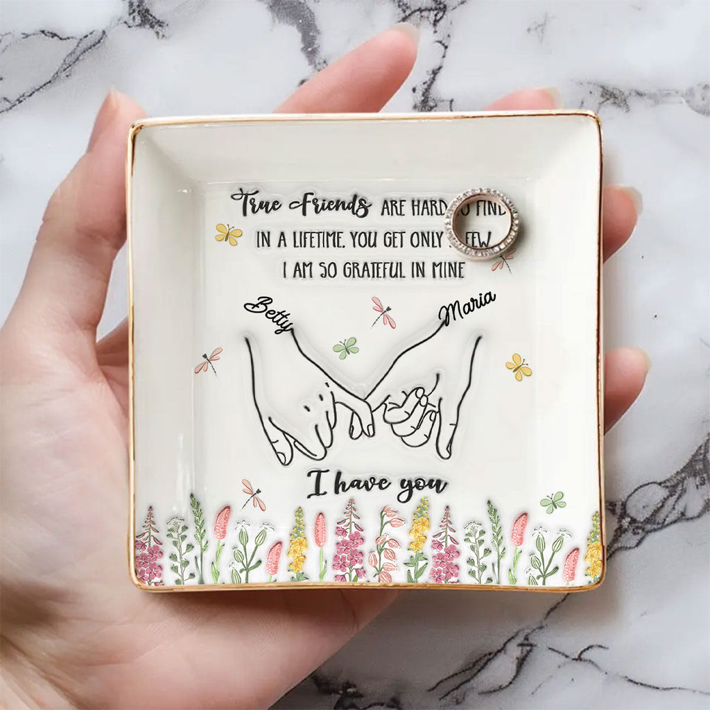 Custom Bestie Trinket Dish, Birthday Christmas Gift For Best Friend • I Am So Grateful - Personalized Jewelry Dish