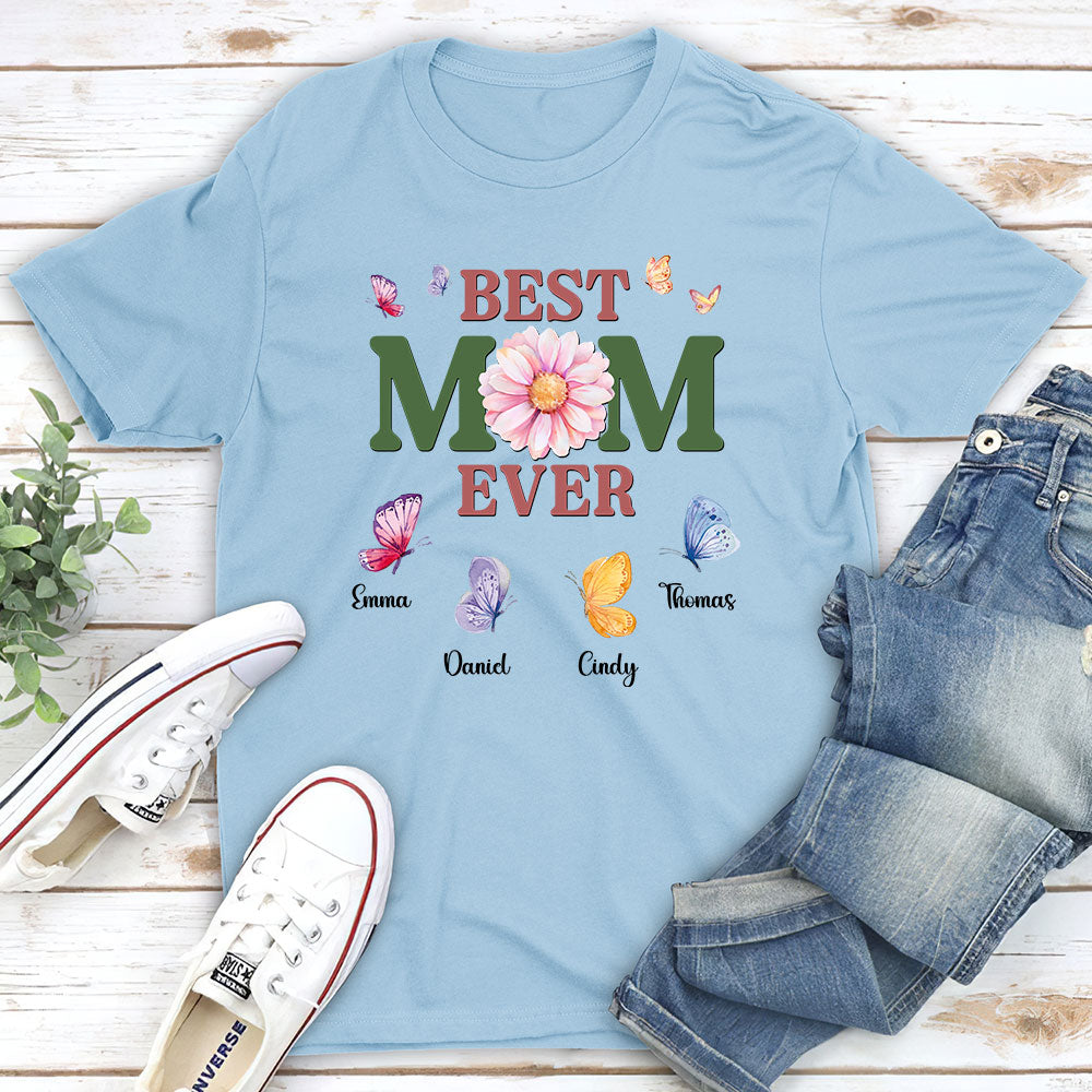 Custom Mother's Day Gift for Mom & Grandma • A Mom Blooms Like A Butterfly - Personalized Shirt