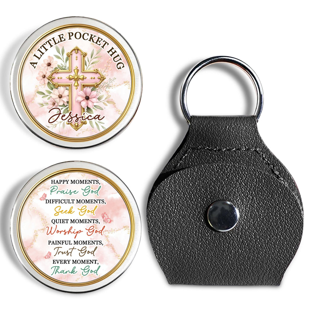 Custom Christian Coin Keychain, Faith Keepsake • Just Believe In God - Personalized Pocket Hug