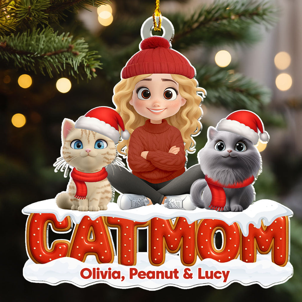Custom Keepsake Christmas Ornament •  Our Unbroken Bond Cat Ver - Personalized 3D Effect Acrylic Ornament