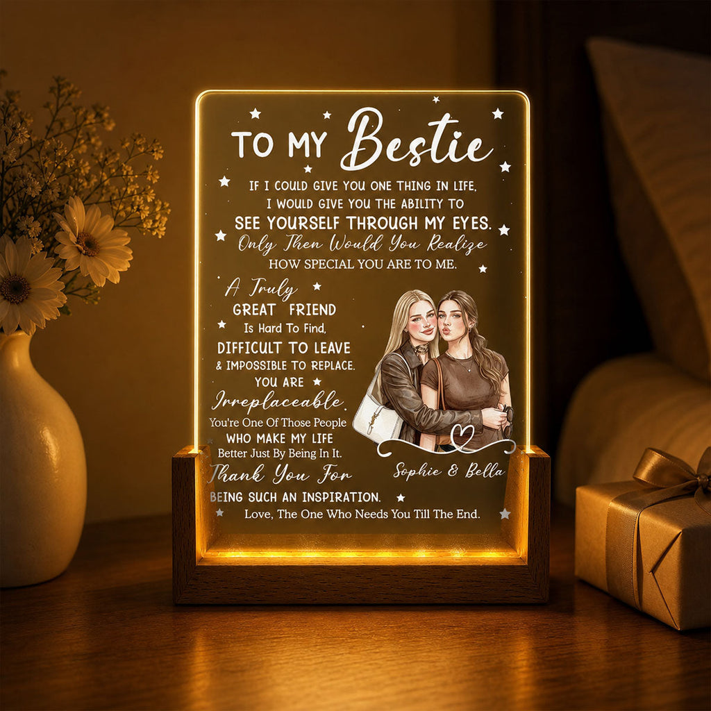 Custom Photo Gift for Best Friends, Sister, Birthday & Christmas • You Mean So Much - Personalized Night Light