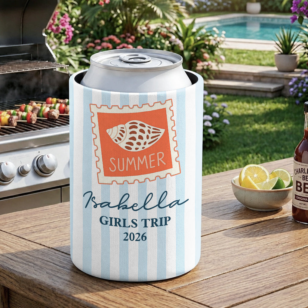 Beach Vacation - Personalized Skinny Can Cooler