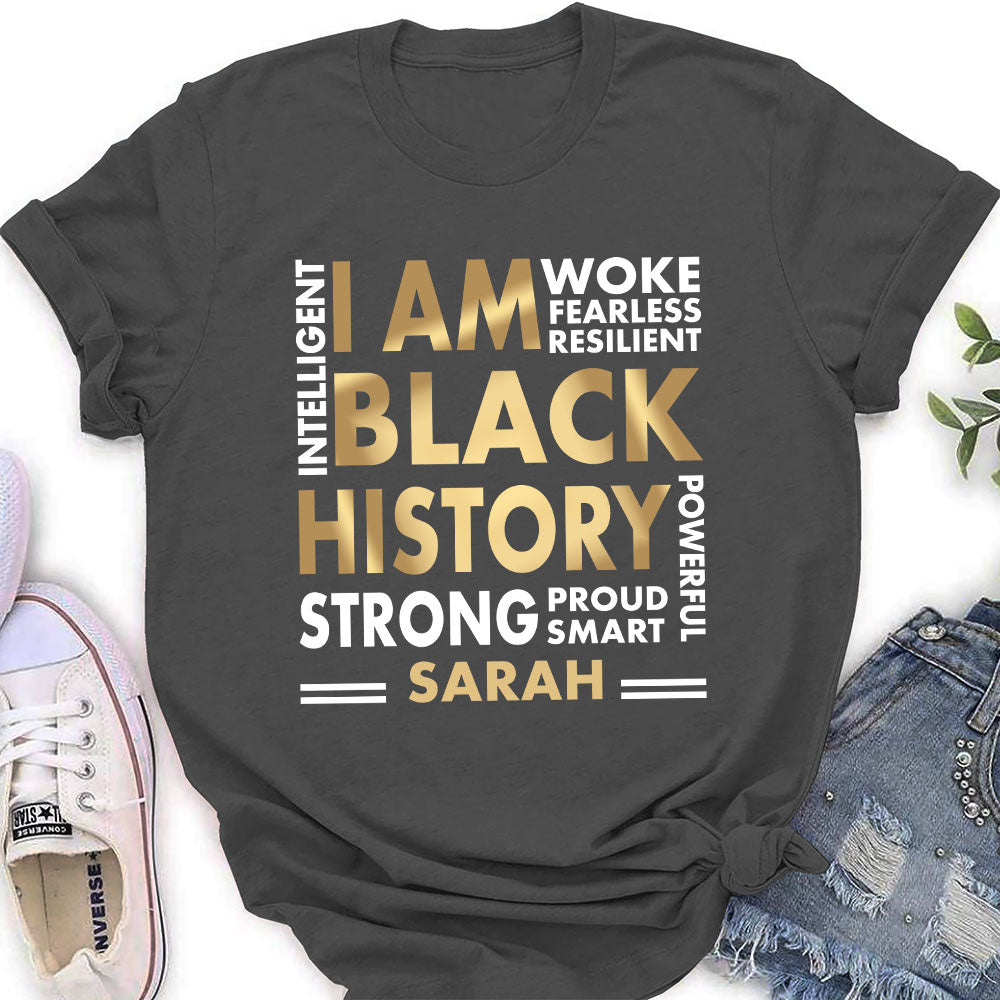 Custom Christmas & Birthday Keepsake Gift • I Am Black History - Personalized Shirt