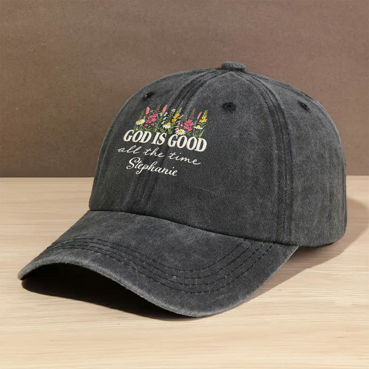 God Is Good Forever - Personalized Vintage Washed Denim Cap