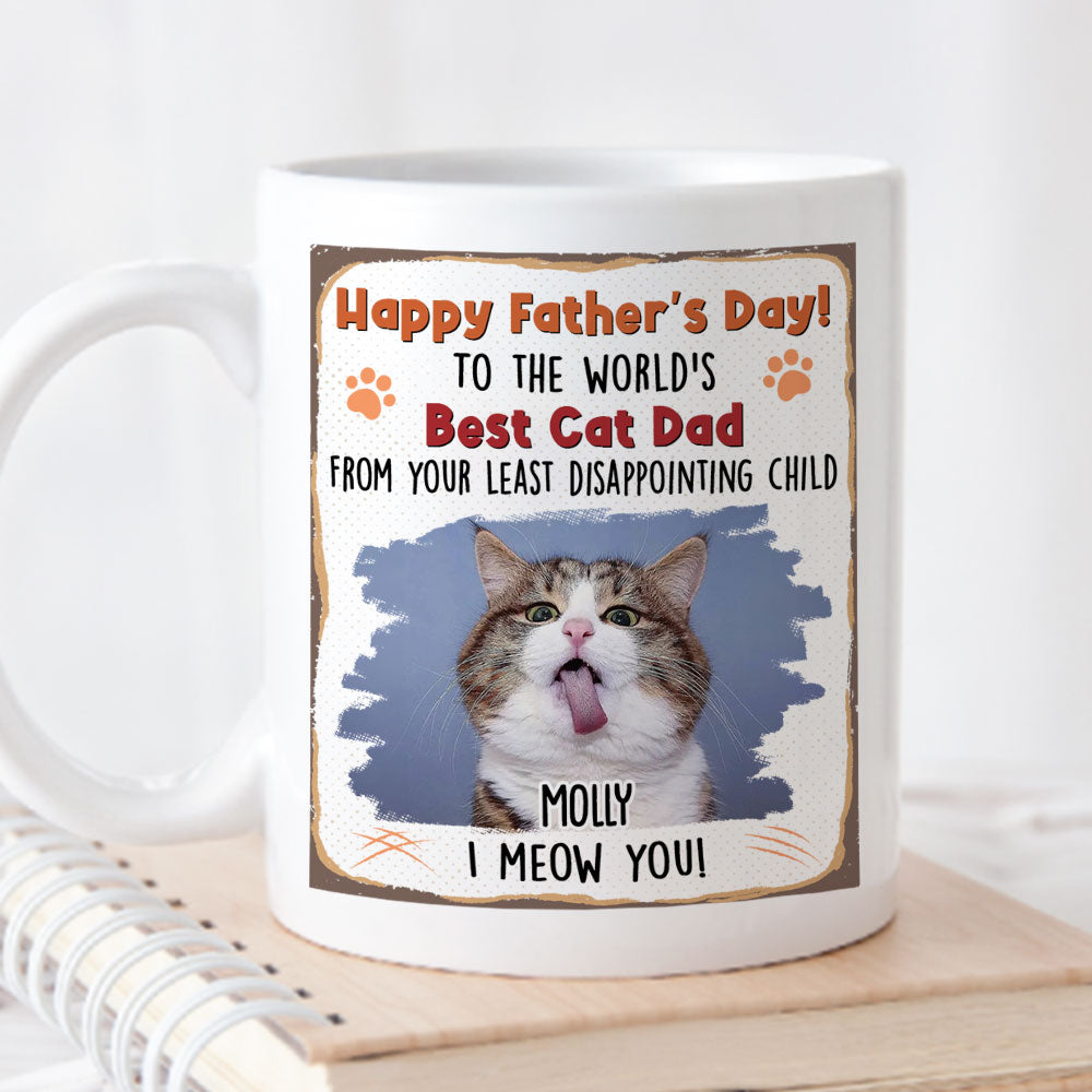 Custom Photo Christmas & Birthday Keepsake Gift • Least Disappointing Cat Photo - Personalized Coffee Mug