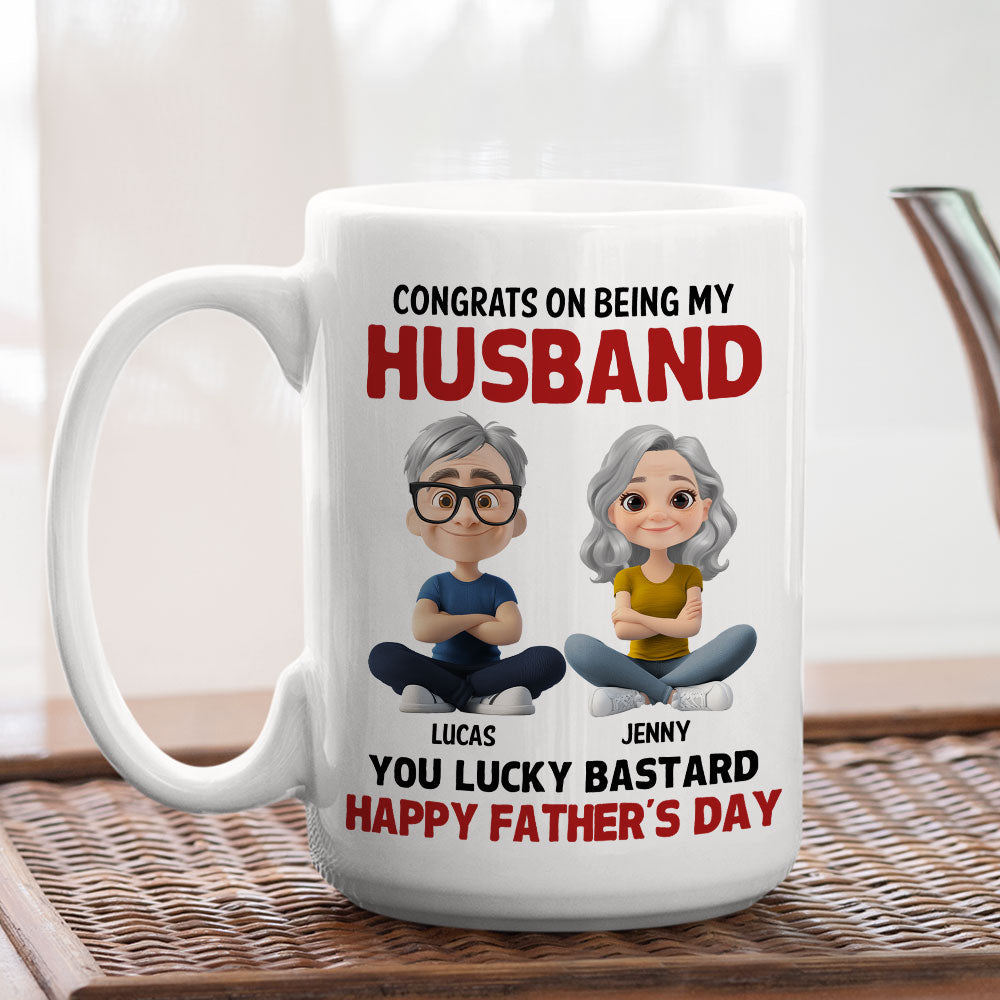 Custom Anniversary Keepsake Gifts For Couple • Congrats My Bastard - Personalized Coffee Mug