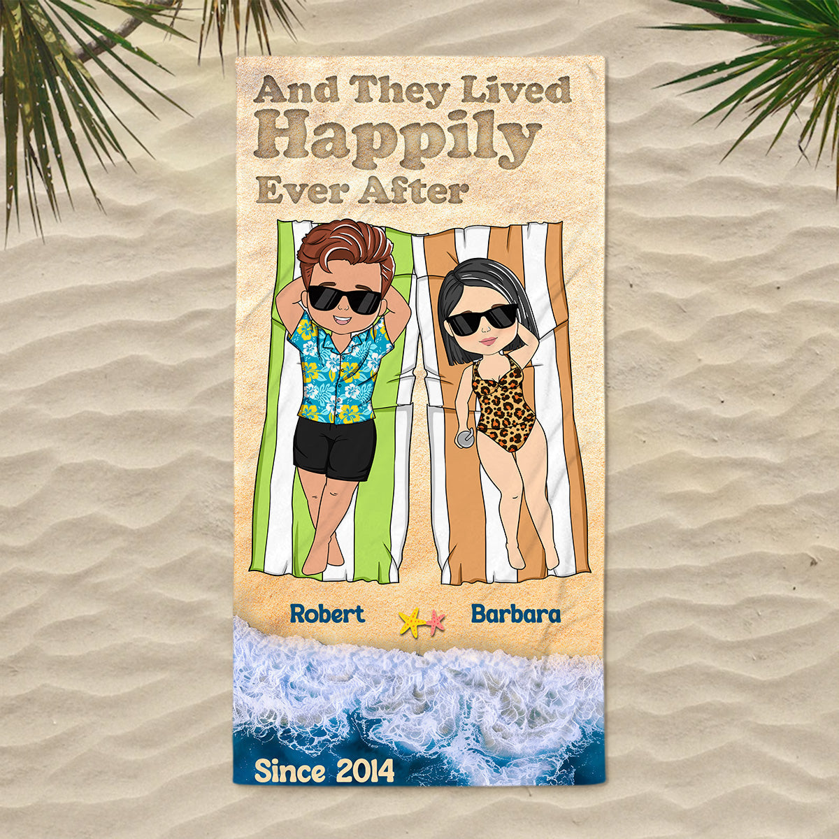 They Lived Happily Ever - Personalized Beach Towel