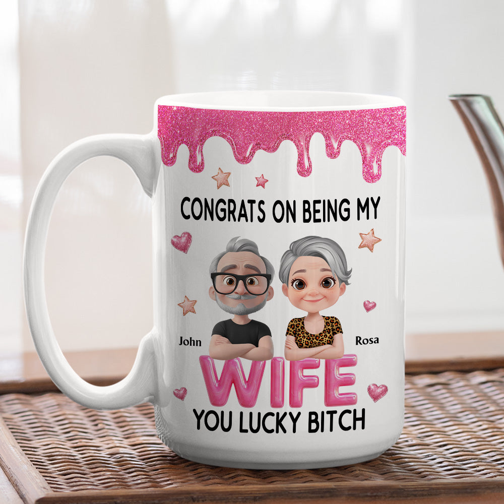 Custom Anniversary Keepsake Gifts For Couple • Congrats My Wife - Personalized Coffee Mug