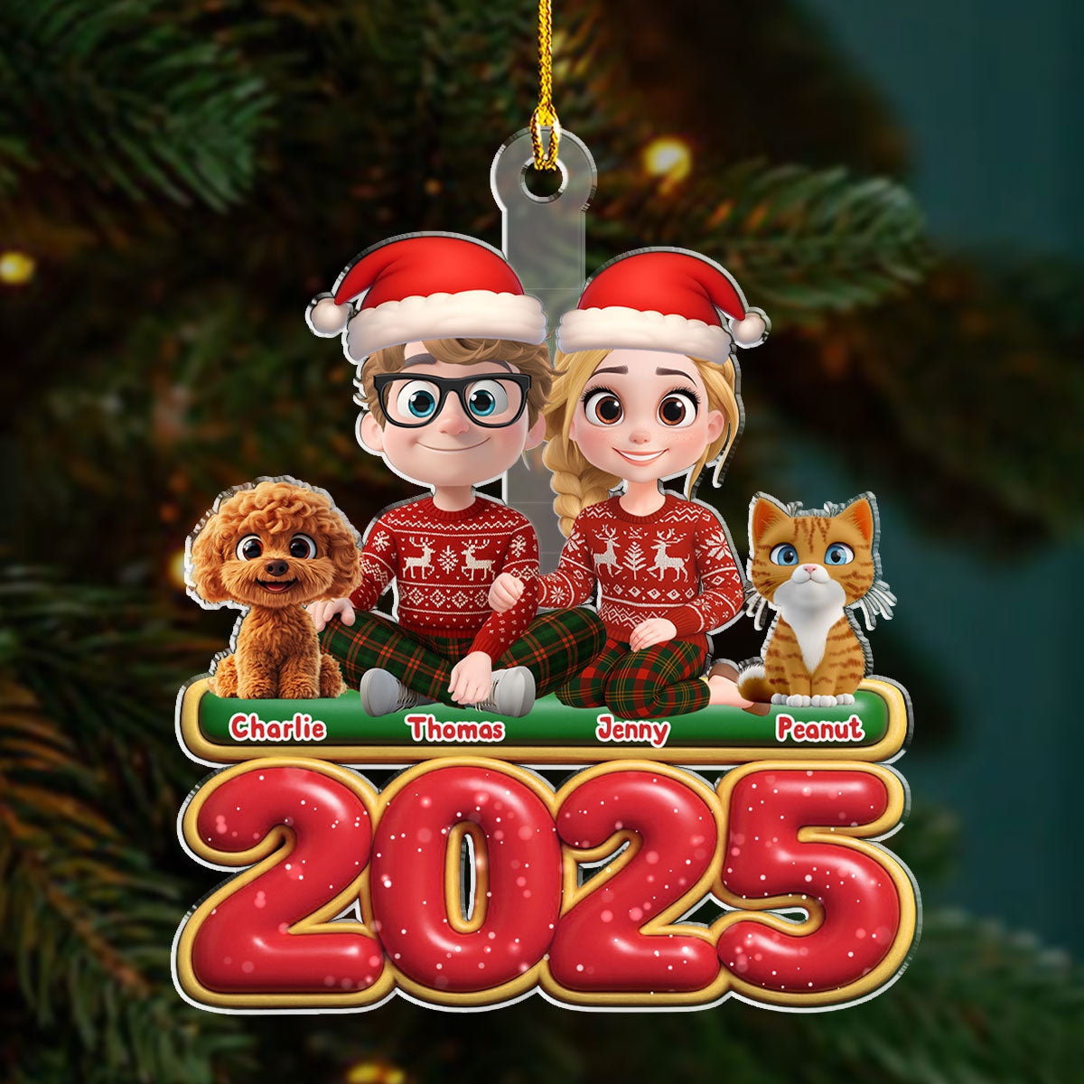Custom Keepsake Christmas Ornament •  We And Our Pet - Personalized Acrylic Ornament