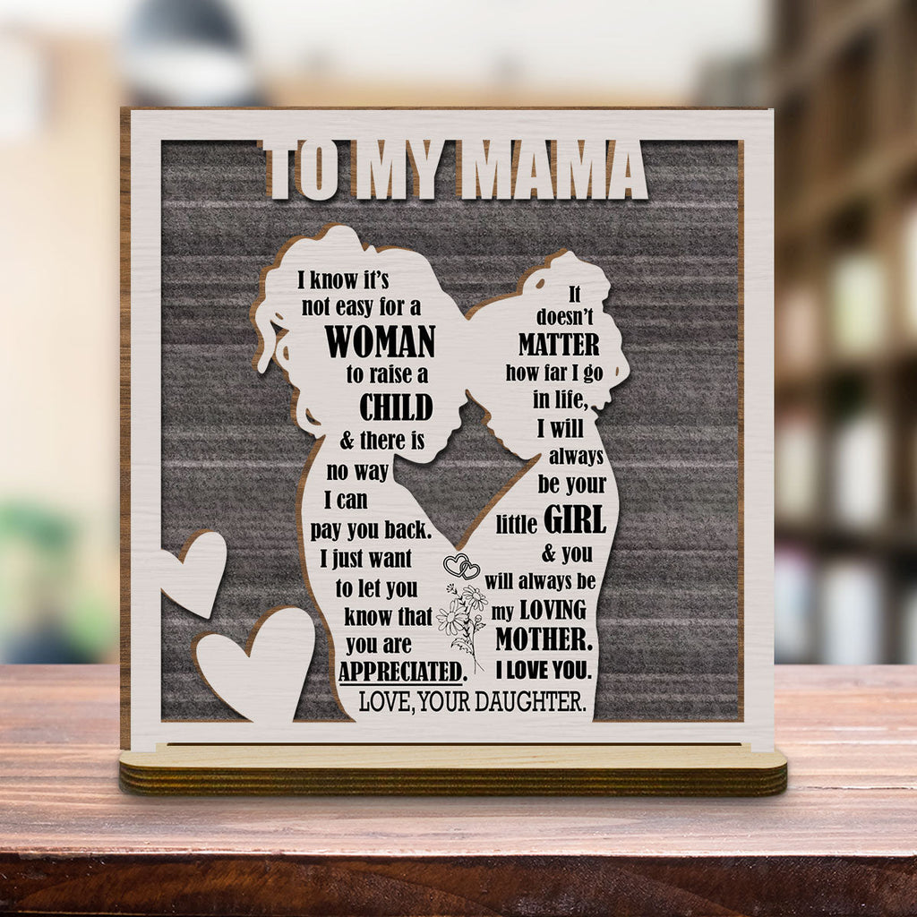 Custom Decor for Mom, Special Gift for Mother • Forever Grateful to Mother - Personalized 2-Layer Wood Plaque With Flat Base