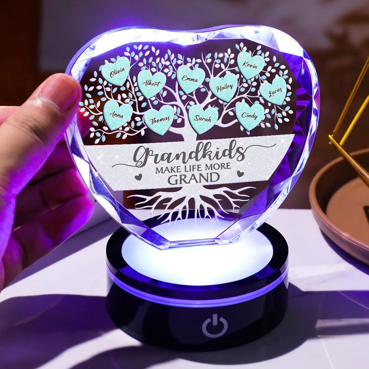 Lovely Grandkids - Personalized Crystal Led Light