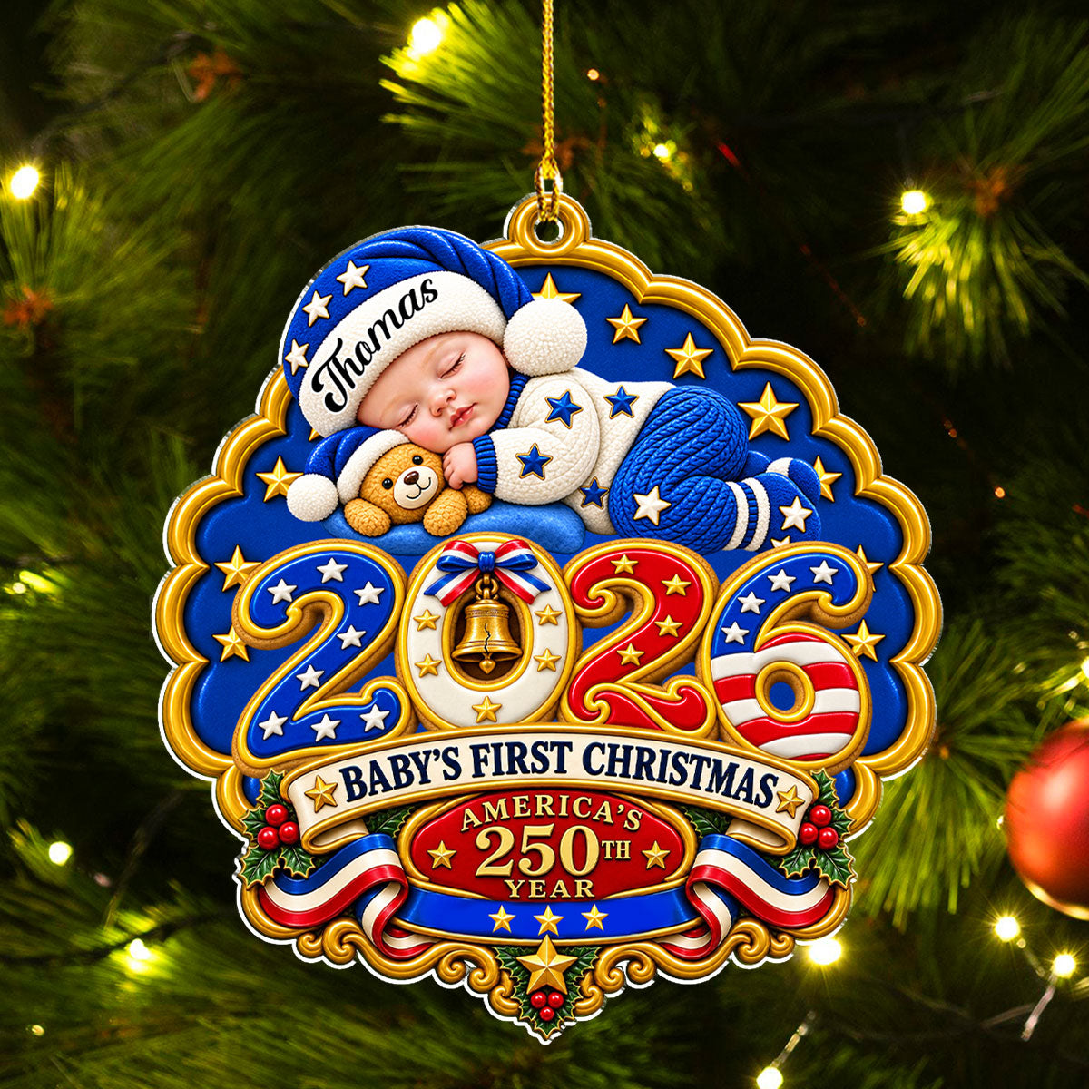 Custom Baby First Christmas Ornament for New Parents •  My First Little Christmas - Personalized Acrylic Ornament