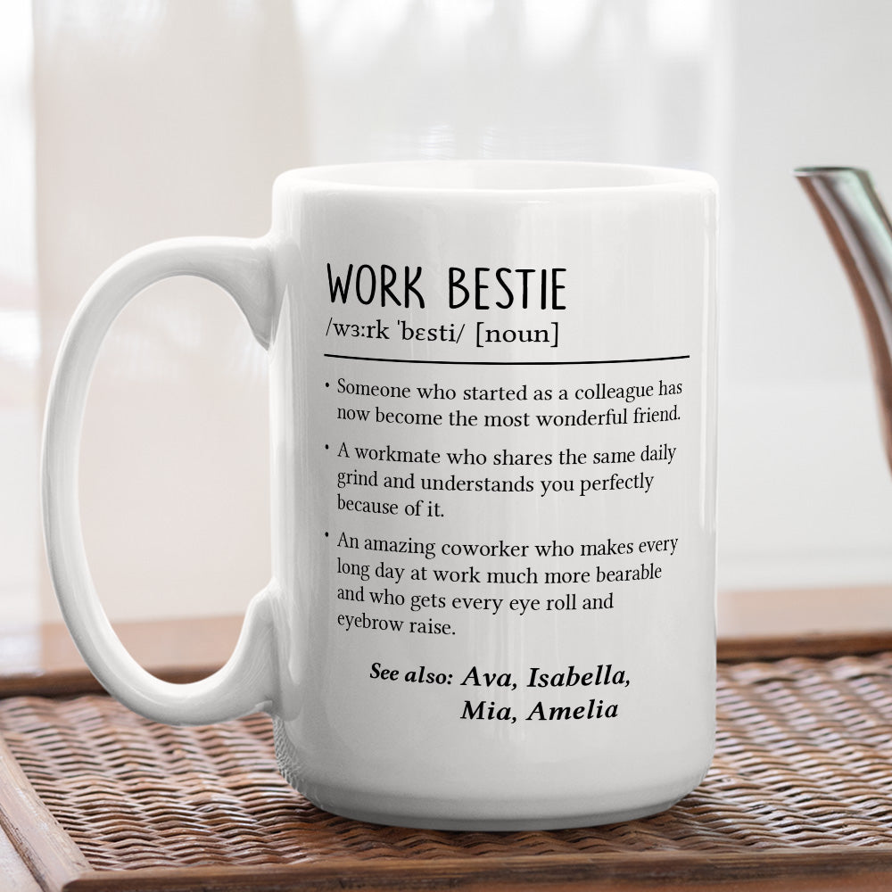 Custom Coworker, Christmas & Birthday Team Appreciation Gift • Work Bestie - Personalized Coffee Mug