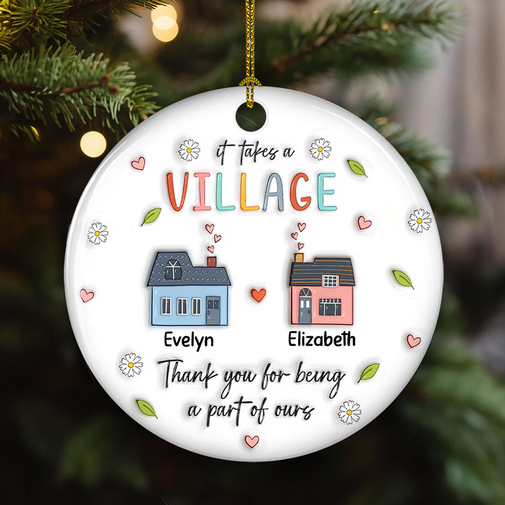 Custom Keepsake Christmas Ornament •  Thank You For Being A Part Of Ours - Personalized 3D Inflated Effect Ceramic Ornament