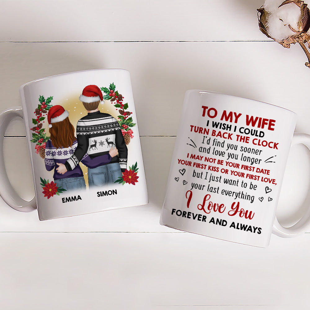 Custom Anniversary Keepsake Gifts For Couple • I Wish I Could Turn Back The Clock - Personalized Coffee Mug