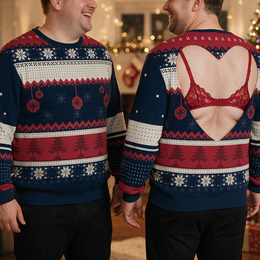 Custom Funny Ugly Sweatshirt, Couple Christmas Gift • Funny Man - Personalized All-Over-Print Sweatshirt
