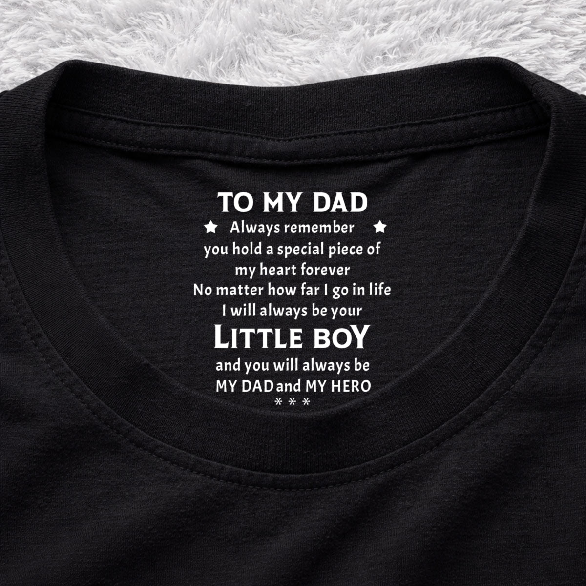 Custom Father's Day, Special Gift for Dad & Grandpa • You Are My Hero - Personalized Inside Neck Print T-shirt