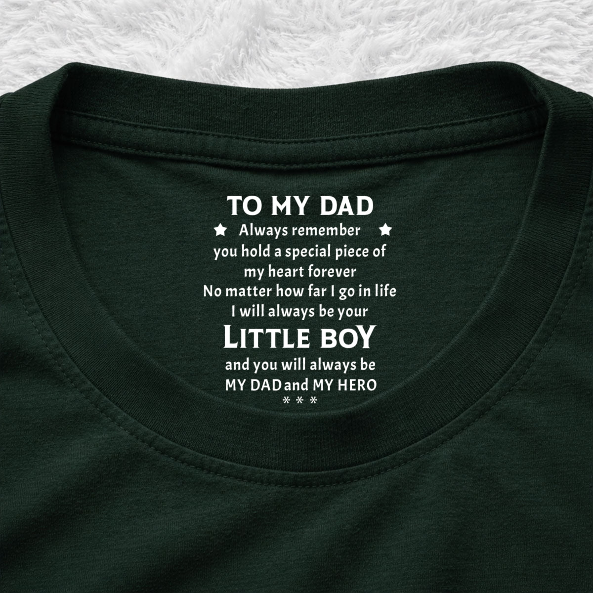 Custom Father's Day, Special Gift for Dad & Grandpa • You Are My Hero - Personalized Inside Neck Print T-shirt