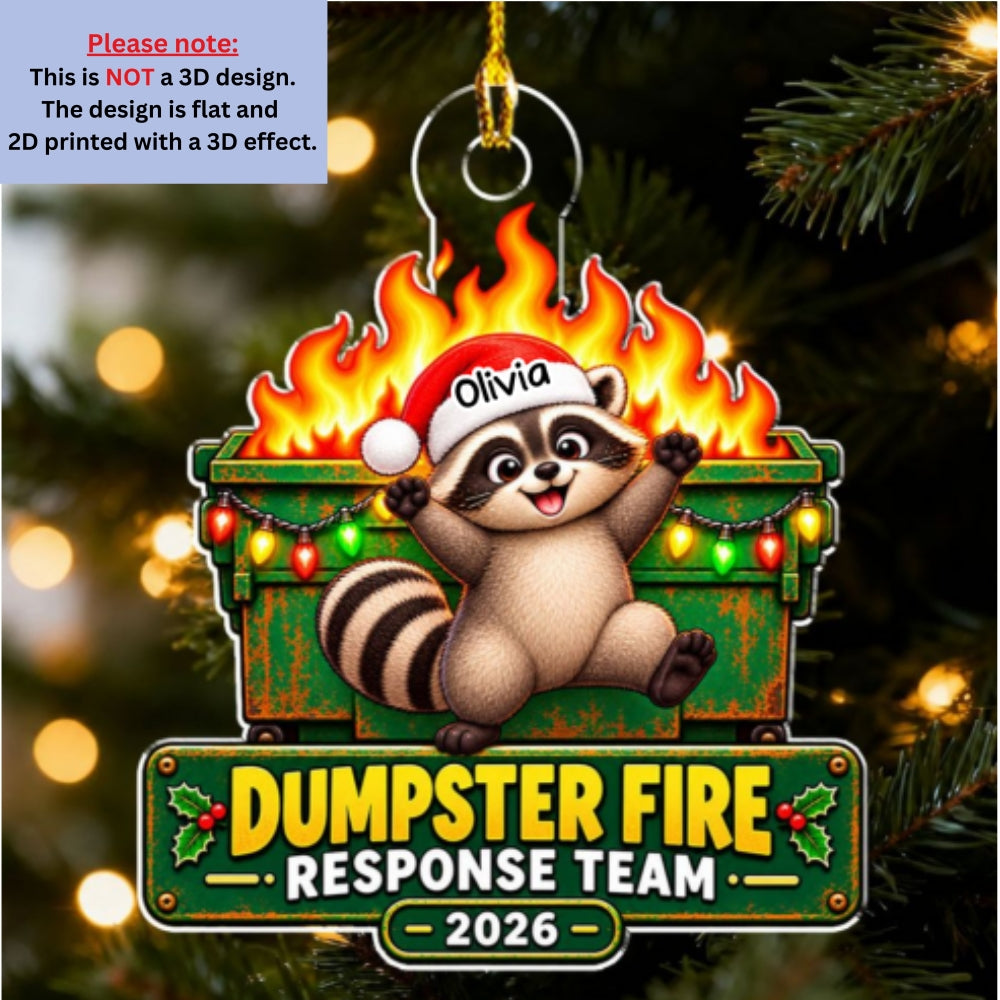 Custom Coworker Christmas Ornament, Team Appreciation Gift •  Dumpster Fire Response Team -  Personalized Acrylic Ornament