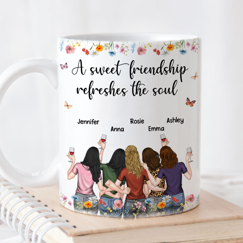 Custom Best Friend, Christmas & Birthday Friendship Keepsake Gift • Refreshes The Soul - Personalized Coffee Mug