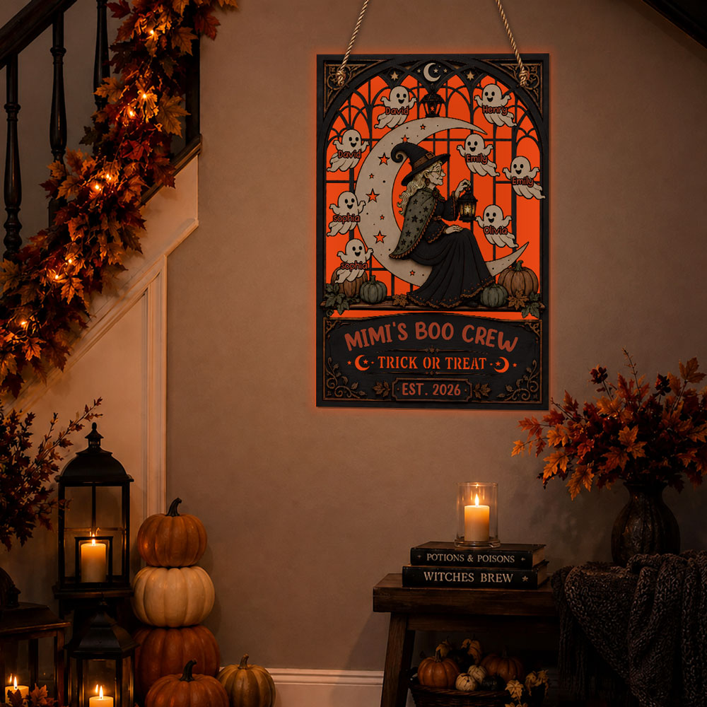 Boo Crew - Personalized Luminous 2-Layered Wood Sign