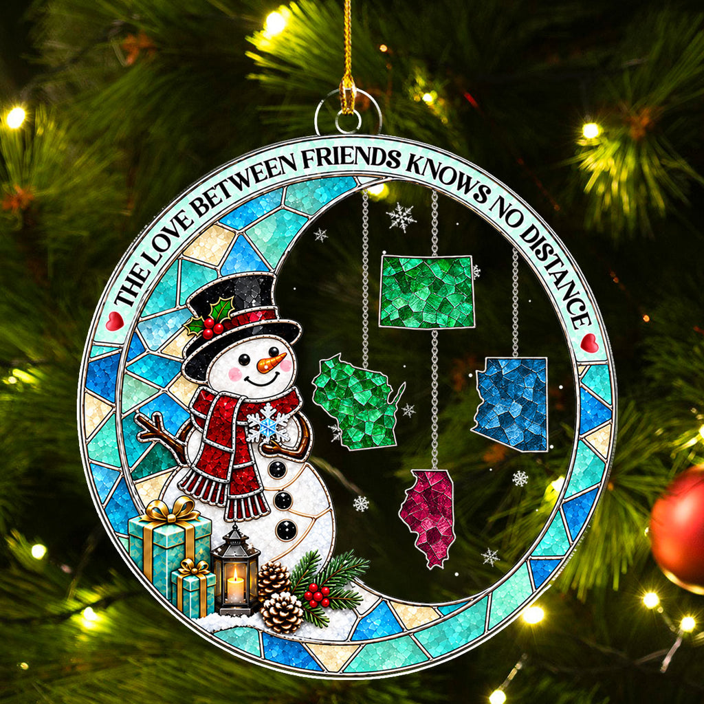 Custom Sister Christmas Ornament •  Love Knows No Bounds - Personalized Acrylic Ornament