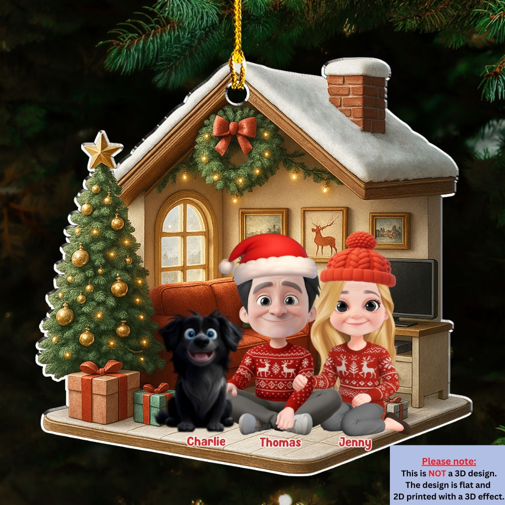 Custom Keepsake Christmas Ornament •  Under One Roof With Them - Personalized 3D Effect Acrylic Ornament