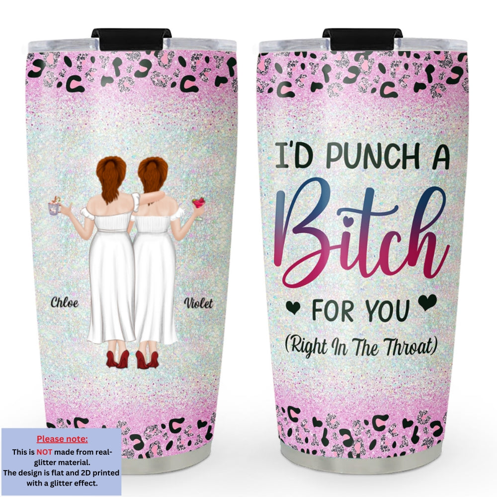 Custom Christmas Birthday Gifts For Best Friend • Punch A Bitch - Personalized Tumbler