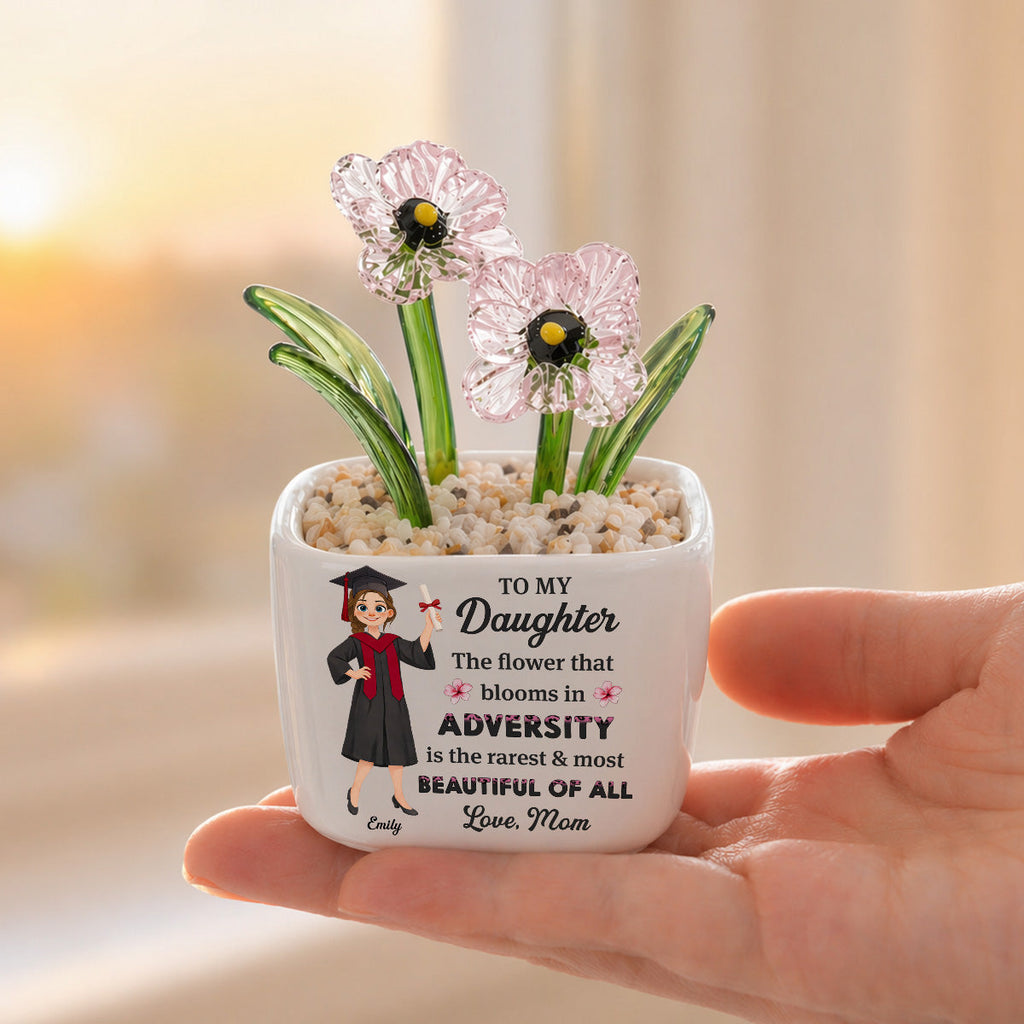 Courage Blooms From Struggle - Personalized Glass Birth Month Flower
