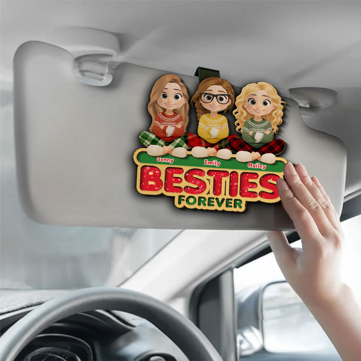 Forever Besties Sisters - Personalized Car Visor Clip