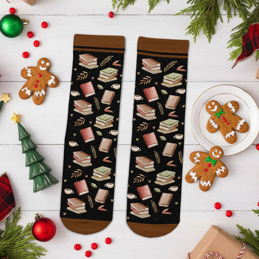 Custom Christmas Birthday Gift For Book Lovers, Bookworms, Readers • Arguing With Fictional Characters - Personalized Crew Socks