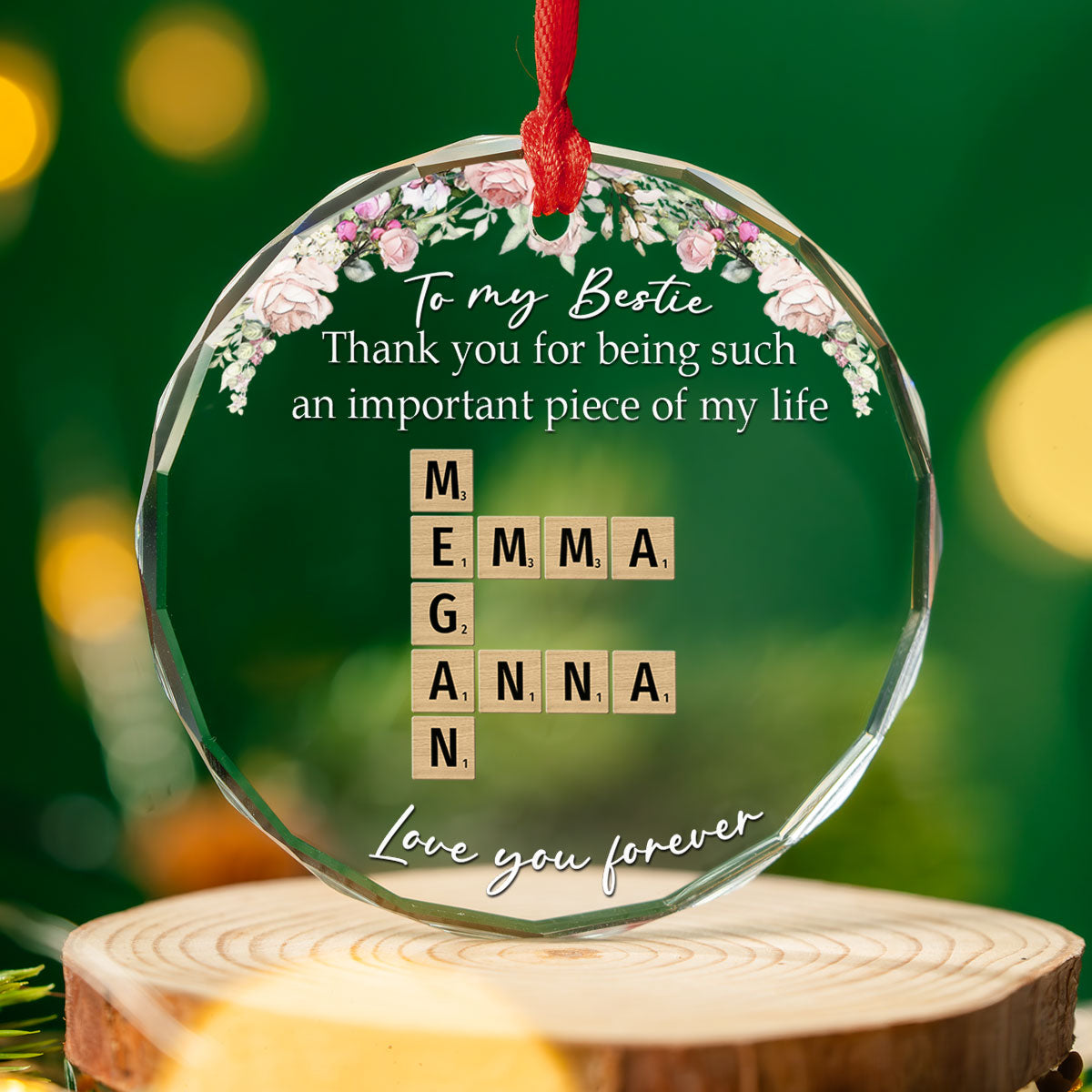 Custom Friendship Christmas Ornament, Best Friend Gift •  Friends Make Everything Easier - Personalized Glass Ornament