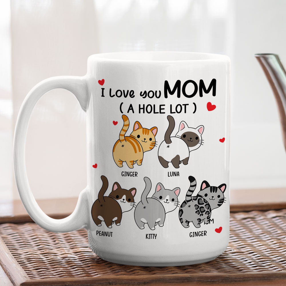 Custom Christmas & Birthday Keepsake Gift • I Love You Dad A Hole Lot - Personalized Coffee Mug