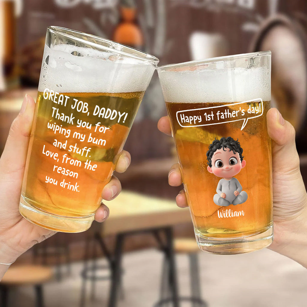 Great Job Daddy - Personalized Beer Glass