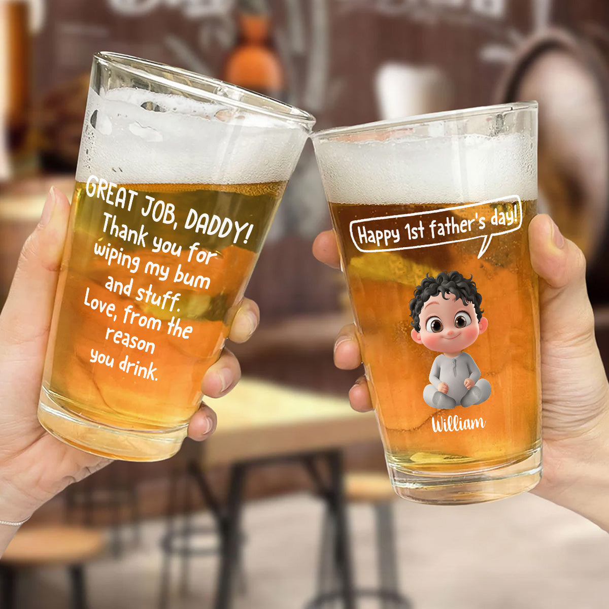 Great Job Daddy - Personalized Beer Glass