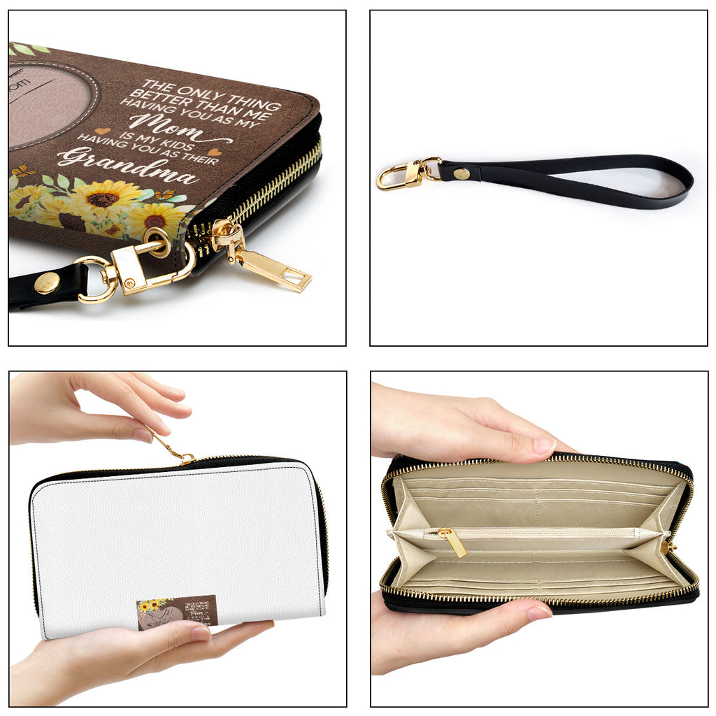 Having You As A Mom - Personalized Leather Wallet