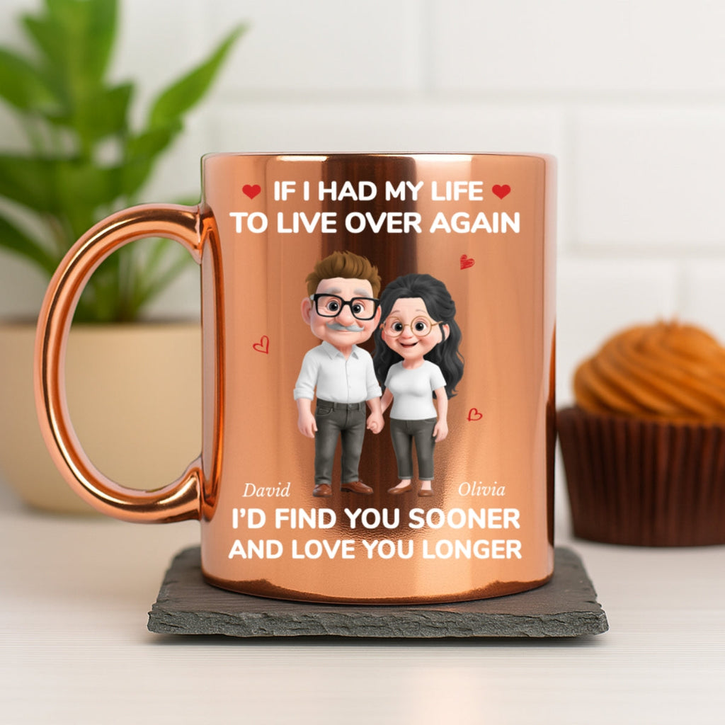 Custom Anniversary Keepsake Gifts For Couple • Love You For Life - Personalized Metallic Mug