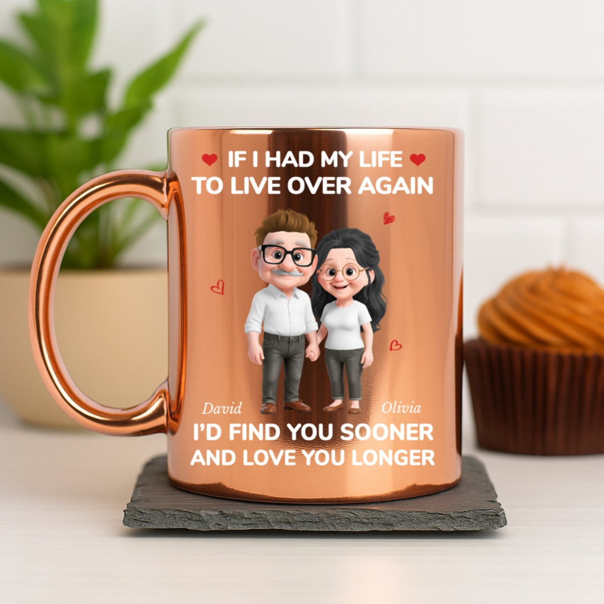 Custom Anniversary Keepsake Gifts For Couple • Love You For Life - Personalized Metallic Mug