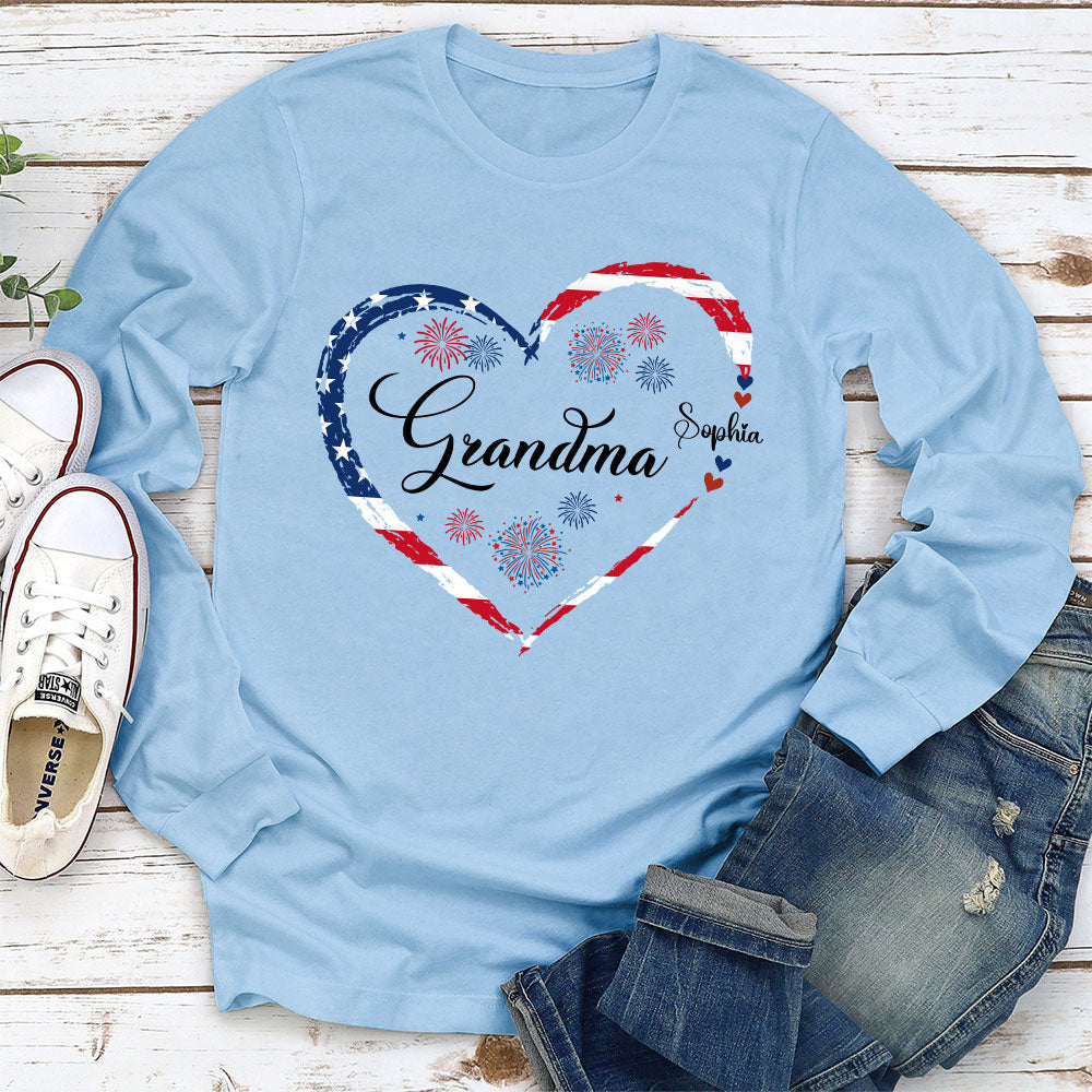 Custom Christmas & Birthday Gift for Grandma • Love Being Grandma 4th Of July - Personalized Shirt